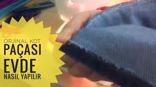 Evde Orjinal Kot Paçası Nasıl Yapılır   Terzi Tadilat parası vermeye son👖 [upl. by Eads]