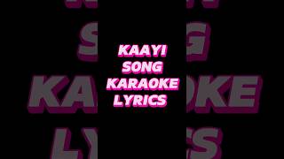 KAAYI SONG KARAOKE LYRICS shorts karaoke lyrics [upl. by Nosnorb]