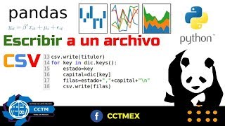 Escribir información a un archivo csv Pandas  Python  ¡Muy Básico [upl. by Aeki]