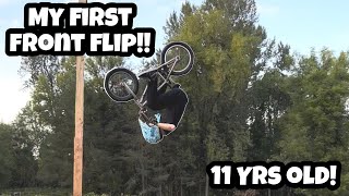 My First FRONT FLIP LANDED CaidenBMX [upl. by Ariaz]