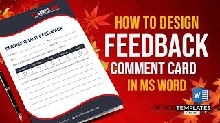 How to Design a CommentFeedback Card in MS Word  DIY Microsoft Tutorial [upl. by Reinar616]