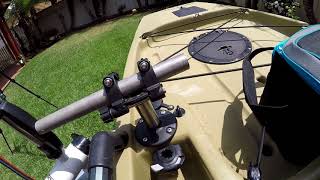 Watersnake T24 kayak mount on Hobie Pro Angler 12 [upl. by Airenahs]