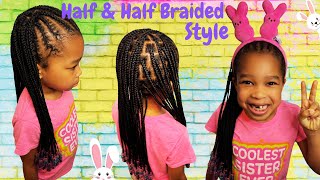 How To  Half Braided Style w Medium Knotless Braids [upl. by Seuqramed74]