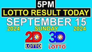 5pm Lotto Result Today September 15 2024 Sunday [upl. by Welch]