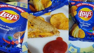 Lays Sandwich  Breakfast Recipe  Quick Evening Snack Recipe [upl. by Ellehsram]