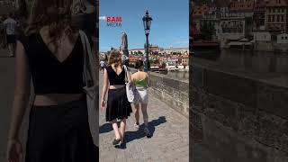 Pragues Iconic Landmark A Walk Across Charles Bridge travel prague czechia [upl. by Leanahtan237]