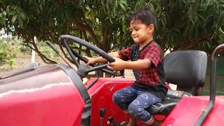 Kids Working with BIG Tractor  Video for Kids  Tractor Video [upl. by Moriah53]