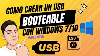 PASO A PASO✅ Como crear un USB BOOTEABLE con WINDOWS 710📀🔥 [upl. by Dragon]