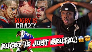 🔥😱😱REACTING TO RUGBY MOST BRUTAL HITSSKILLSTACKLES🔥😱 [upl. by Nahc]