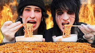 Trying the Spicy Fire Noodles Challenge [upl. by Iney]