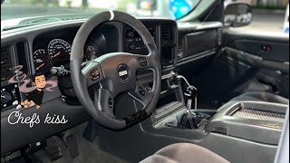 6 SPEED MANUAL TR6060 SWAPPED GMC SIERRACHEVY SILVERADO GETS SHIFT BOOT INSTALLED [upl. by Ahsimet]