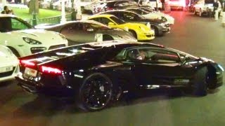 Lamborghini AVENTADOR Revving in Monaco Casino  some other Supercars Exhaust Sound [upl. by Aranat507]