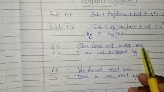 Passive voice  present indefinite tense negative sentence By Lm sir [upl. by Zapot]