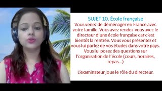 SUJET 10 École française  ROLE PLAY  DELF A2 [upl. by Harbert]