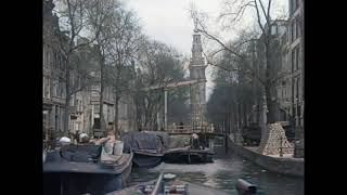 Aan de Amsterdamse Grachten in 1924 in kleur Amsterdams Canals in 1924 in color AI enhanced [upl. by Anilem]