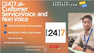 247ai Customer Service Voice and Non Voicefreshersjobs2024 [upl. by Caravette]