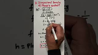 dimensional formula of plancks constant h  plancksconstantdimensionalformula PlancksConstant [upl. by Joellen]