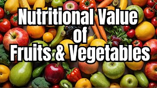 Lecture 9 c Composition amp Nutritive value of Fruits amp Vegetables Effect of processing on pigment [upl. by Arvie]