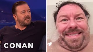 Ricky Gervais Loves Twitter Battles  CONAN on TBS [upl. by Aber390]