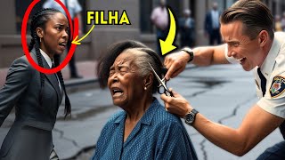 POLICIAL racista CORTA cabelo de IDOSA NEGRA  Ele fica em CHOQUE ao saber que a FILHA dela É JUÍZA [upl. by Nomaj]