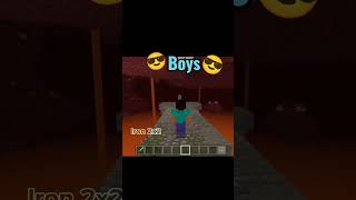 QIZLAR MINECRAFTDA😂🤣 VS OʻGʻIL BOLLAR MINECRAFTDA 💪😎 [upl. by Vikky311]