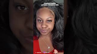 Straightening A Synthetic Wig Ft Sensationnel what Lace  Latisha [upl. by Solange813]