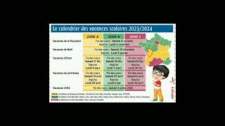 Calendrier des vacances scolaires 20232024 en France [upl. by Trotter349]