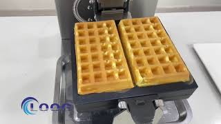 Square Waffle Machine Large Waffle Maker Custom 2Slice Waffle Iron [upl. by Aillicec599]