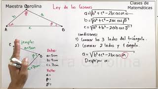 Ley de Cosenos  Explicación sencilla con EJERCICIOS de práctica [upl. by Lodovico]