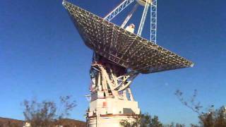 Giant 70meter Goldstone radio antenna rotates to quotstowquot position [upl. by Irrabaj117]