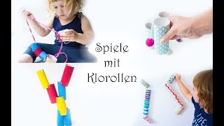 6 kreative Spiele mit Klopapierrollen basteln Murmelspiel Fädelspiel Fangbecherspiel und mehr [upl. by Ehrenberg]