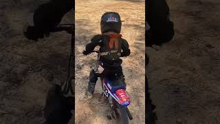 Kick starting my PW 50 dirtbike pw50 513 motokid yamaha 50cc moto kickstart [upl. by Spanjian]