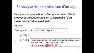 ALGO1 Chap 3 Analyse dalgorithmes  Part 3  Preuve de terminaison [upl. by Ciel]