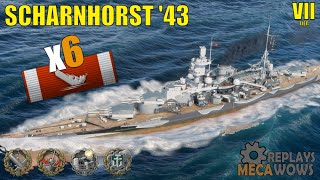 Scharnhorst 43 6 Kills amp 166k Damage  World of Warships Gameplay [upl. by Aicileb414]