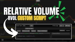 Relative Volume RVOL Custom Script for ThinkorSwim [upl. by Notsa]