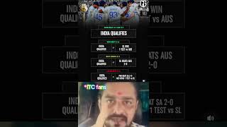 WTC final qualification scenario for team India 🇮🇳👀 cricket shorts ytshorts [upl. by Neeruam453]