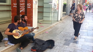 Greek music in Athens streets  Omilo [upl. by Nostets]