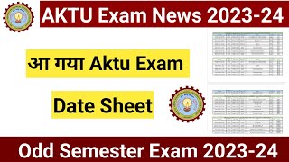 Aktu Exam date 2024  Aktu Odd Semester Exam date sheet 2024  Aktu Carry over exam date 202324 [upl. by Niamert]