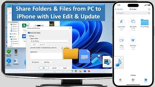 How to Share Folders amp Files from PC to iPhone Live Edit amp Update [upl. by Carmella966]