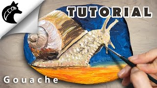 Easy Gouache Rock Painting Tutorial 🐌 Paint With Me A Snail [upl. by Mauldon574]