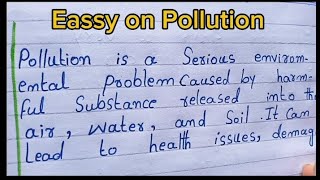 Eassy on Pollution  Paragraph in English lines in English hand write [upl. by Boy481]