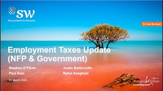 Employment Taxes Update Notforprofit amp Government  Rahul Sanghani [upl. by Annelise]