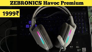 ZEBRONICS Havoc Premium Gaming Over Ear Headphone with Dolby Atmos  Unboxing And Review [upl. by Tallie]