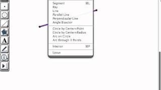 Geometers Sketchpad Constructions Midpoint using menu options [upl. by Cathy]