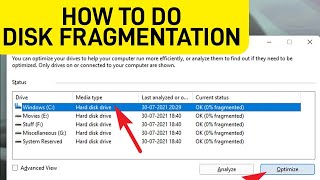 How to do Disk Defragmentation in PCLaptop in windows 11 [upl. by Diaz756]