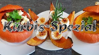 3 leckere KürbisRezepte  Kürbissuppe HokkaidoKürbis  Ziegenkäse Gefüllter Kürbis  Mori kocht [upl. by Aracot476]