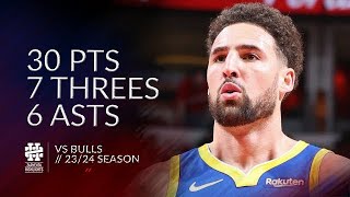 Klay Thompson 30 pts 7 threes 6 asts vs Bulls 2324 season [upl. by Dorolisa]