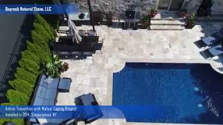 Antico Travertine with Walnut Pool Coping [upl. by Cyrill]