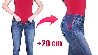 A sewing trick how to upsize jeans in the waist to fit you perfectly [upl. by Eenaej]