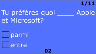 B2C1  ENTRE vs PARMI  Between amp Among in French  French Grammar Quiz  Explanations [upl. by Punke608]